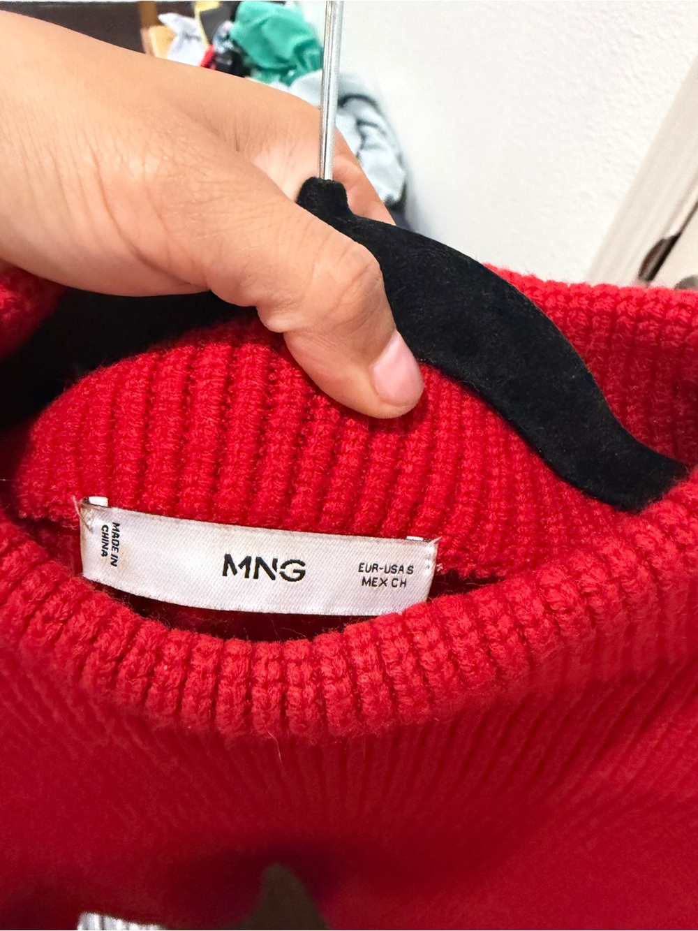 Mango Red Mock Neck Ribbed Knit Sweater - Picture 5 of 5